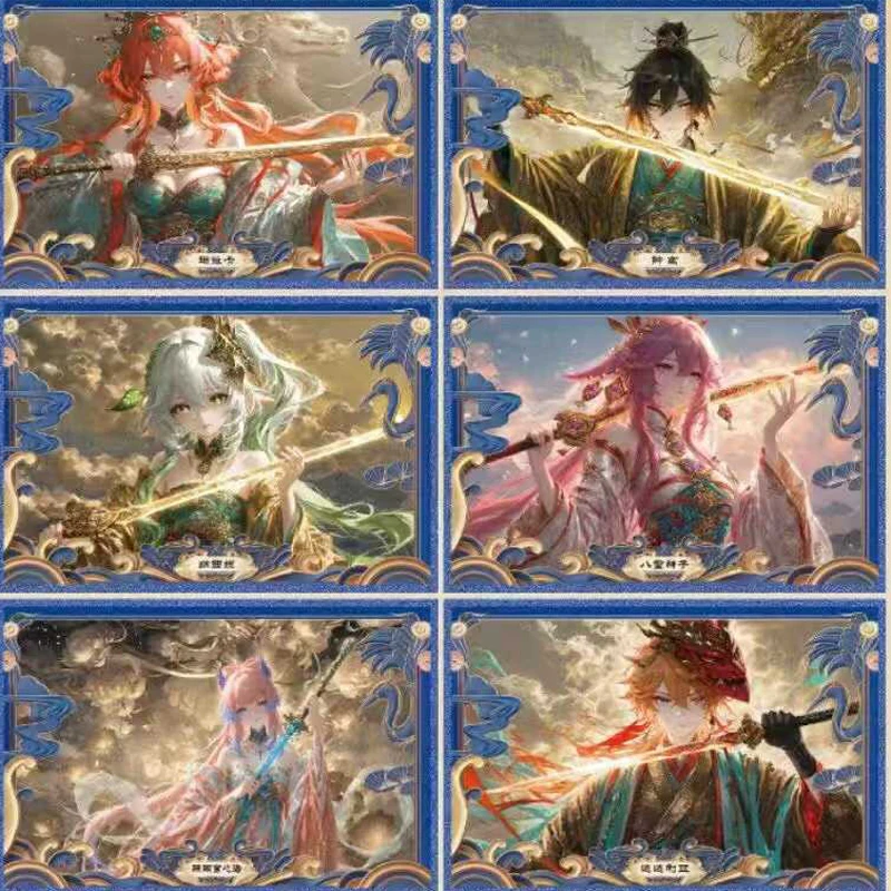 مجموعة ورق فني من Genshin Impact Teyvat مقاس 100 × 150 مم من الأكريليك المتوهج