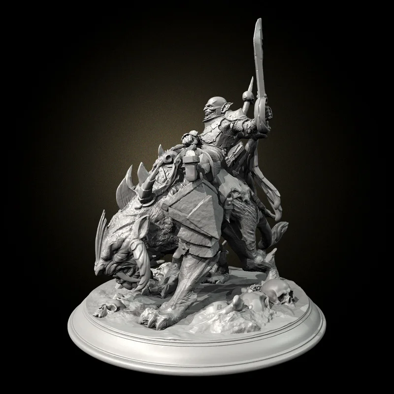 

38mm 50mm 75mm Resin Model Figure Orc Cavalry Gk Micro Miniature 3d Printed White Model Toy Unassembled And Unpainted Kit