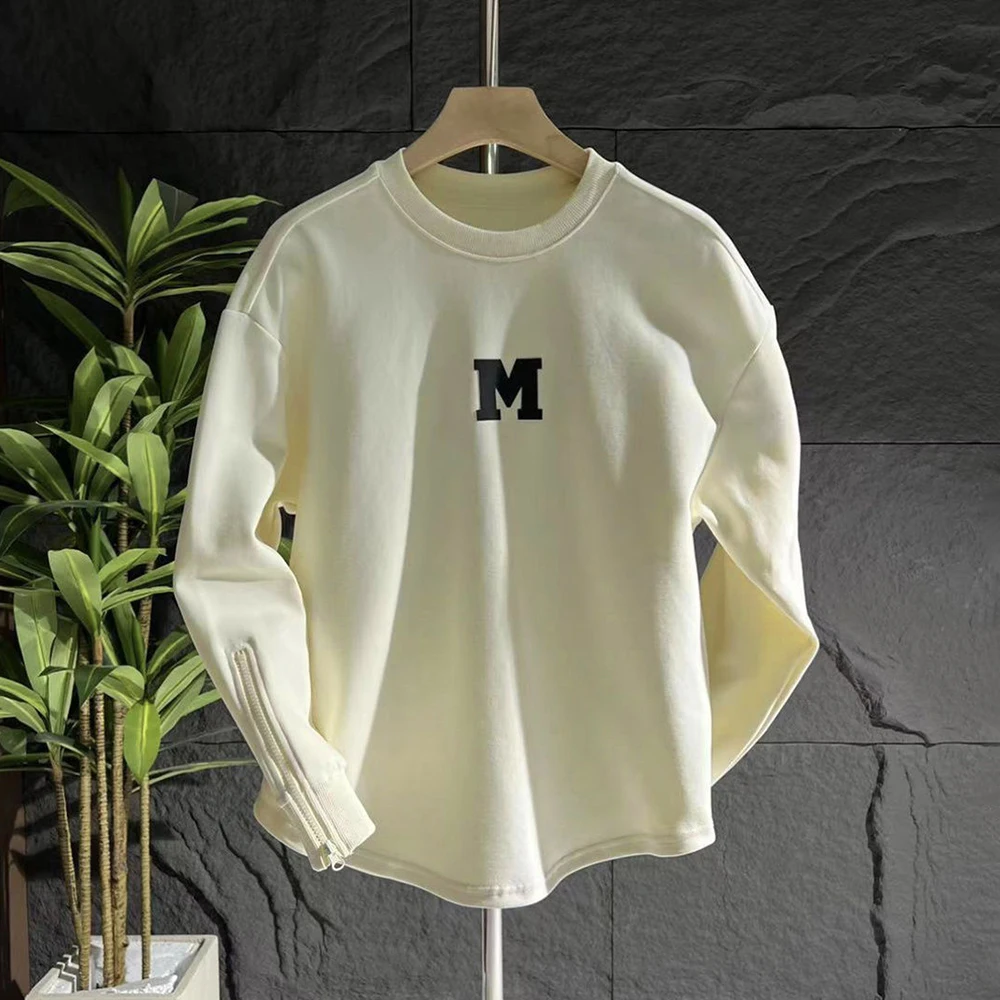 Pure Cotton High Quality Trend Round Neck Y2k Sweatshirt Spring Autumn Korean Version Handsome Casual Versatile Sweatshirt Men