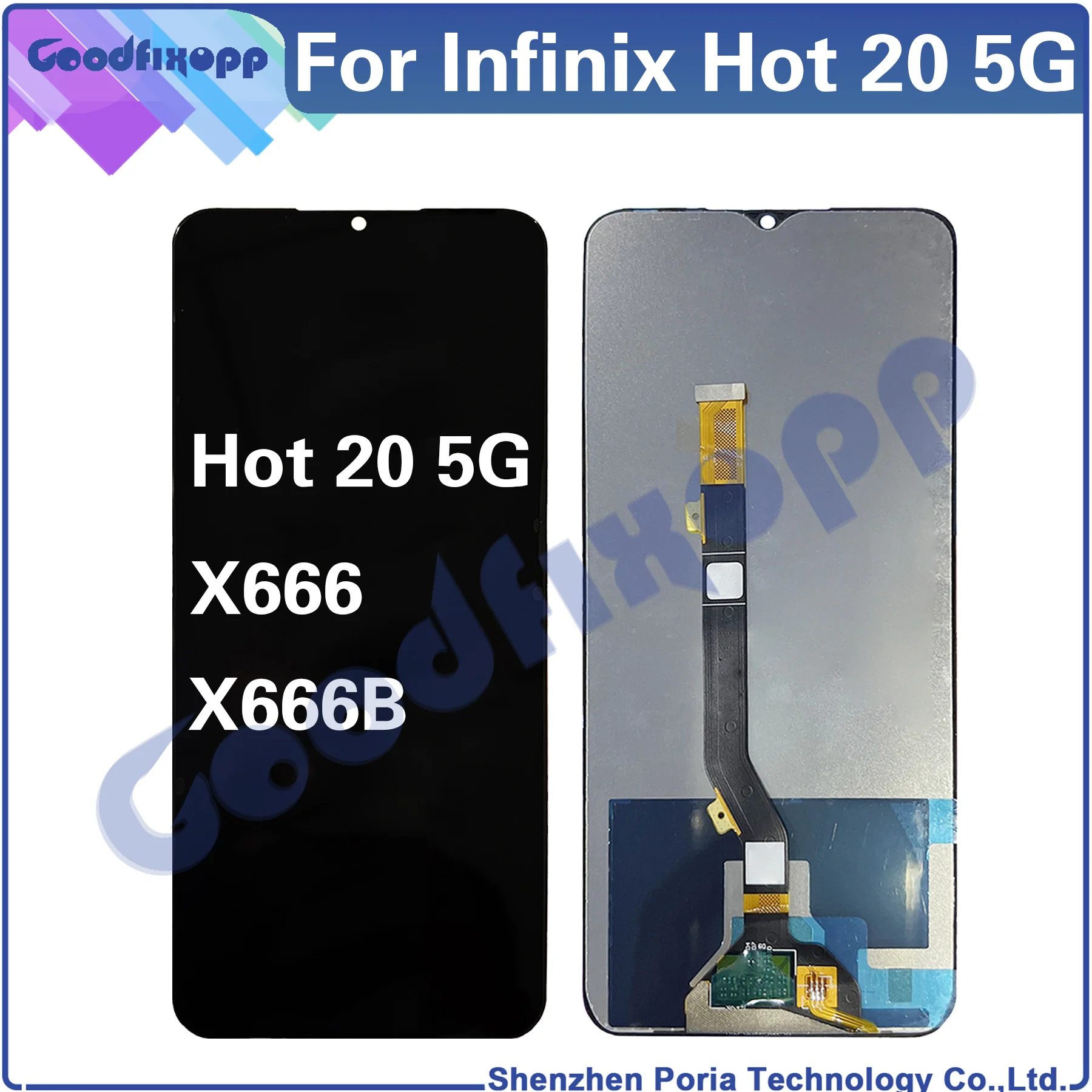 For Infinix Hot 20 5G X666 X666B Hot20 LCD Display Touch Screen Digitizer Assembly Repair Parts Replacement