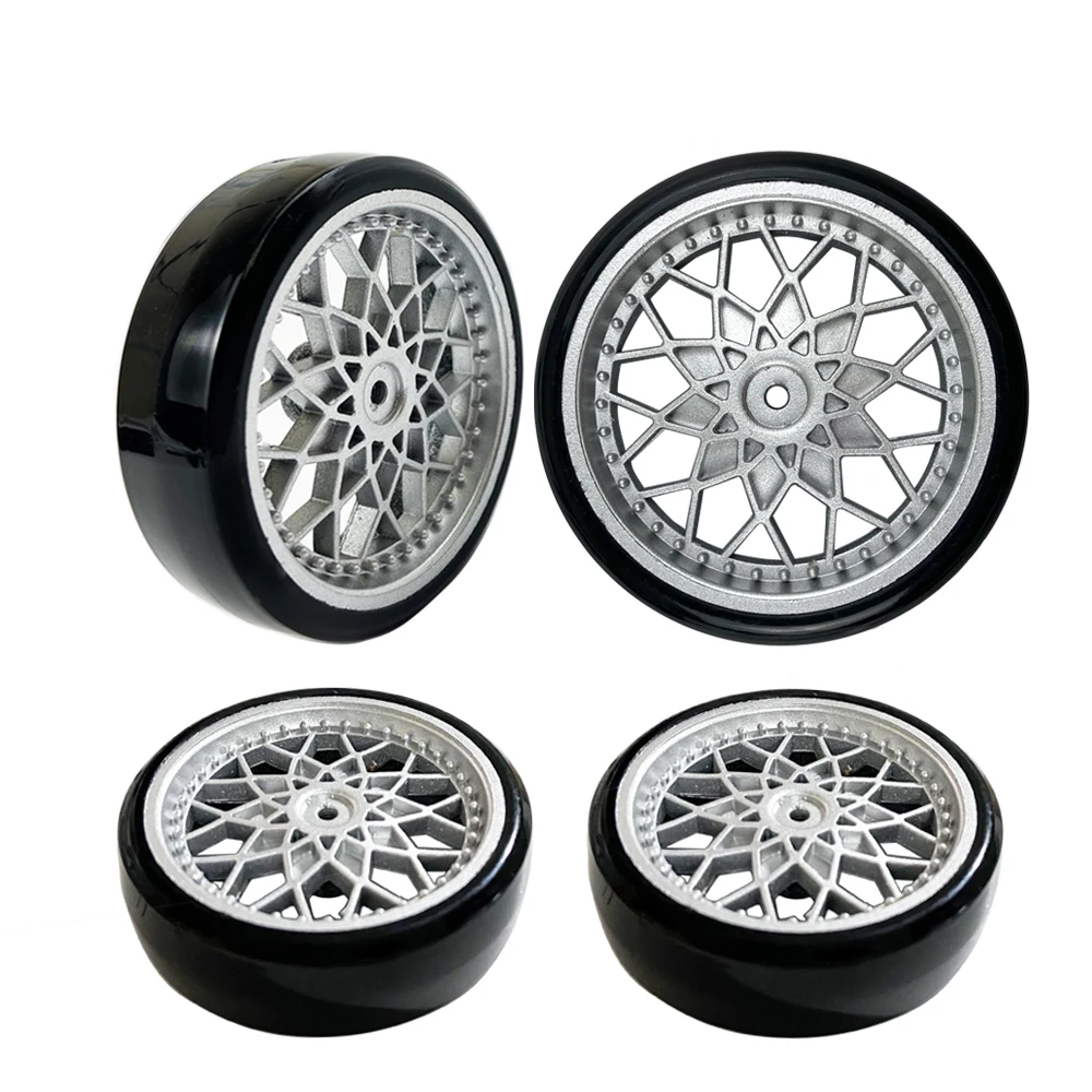 4pcs/set High-quality Plastic Drift Tires Bald Tyres Wheel Hub Kits for WPL D12 D42 RC Truck Modification Parts Children Toys