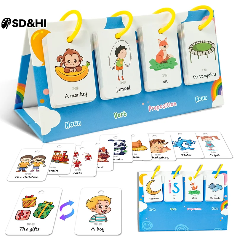 

Упражнения по изготовлению предложений Флип-карта Реценция Образовательный обучающий инструмент Строительный словарный запас Специальное образование Терапия речи