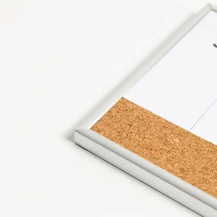 Calendario settimanale lavagna in sughero Combo, 7 "x 16", cornice argento, bianco