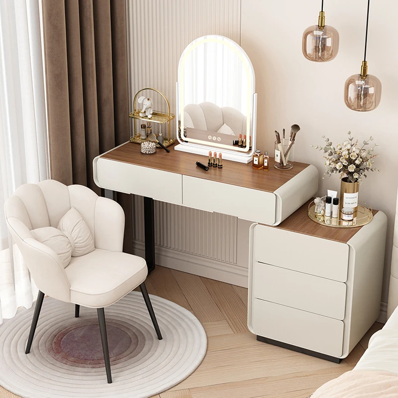 

Wood Dresser Makeup Vanities Cabinet Modern Simple Luxury Drawer Mirror Storage Living Room Tocador Con Espejo Bedroom Furniture