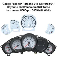 Counter Instrument Gauge Face for Porsche Carrera 991/Cayenne 958/Panamera 970 Turbo GAUGE Dial 300KM/H White
