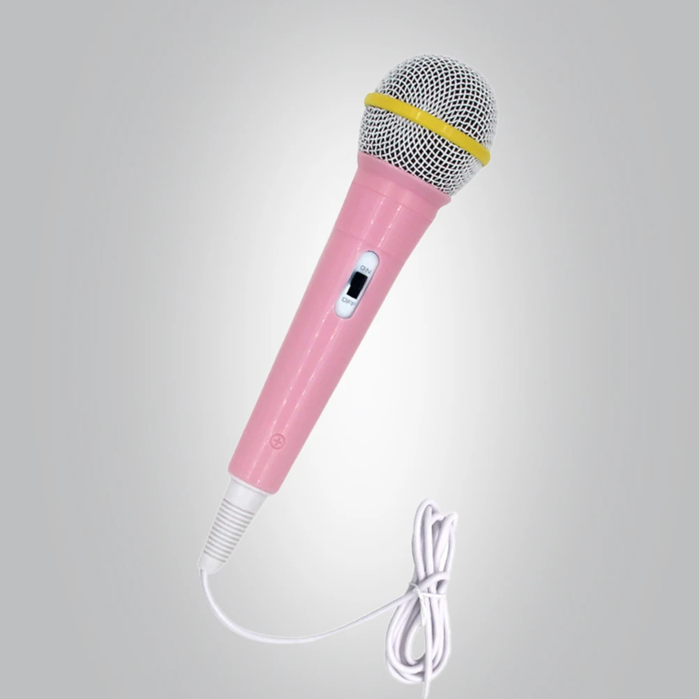 Microfone de educação infantil para crianças, instrumento musical eletrônico de pvc, ferramenta de aprendizagem leve, máquina educacional infantil rosa