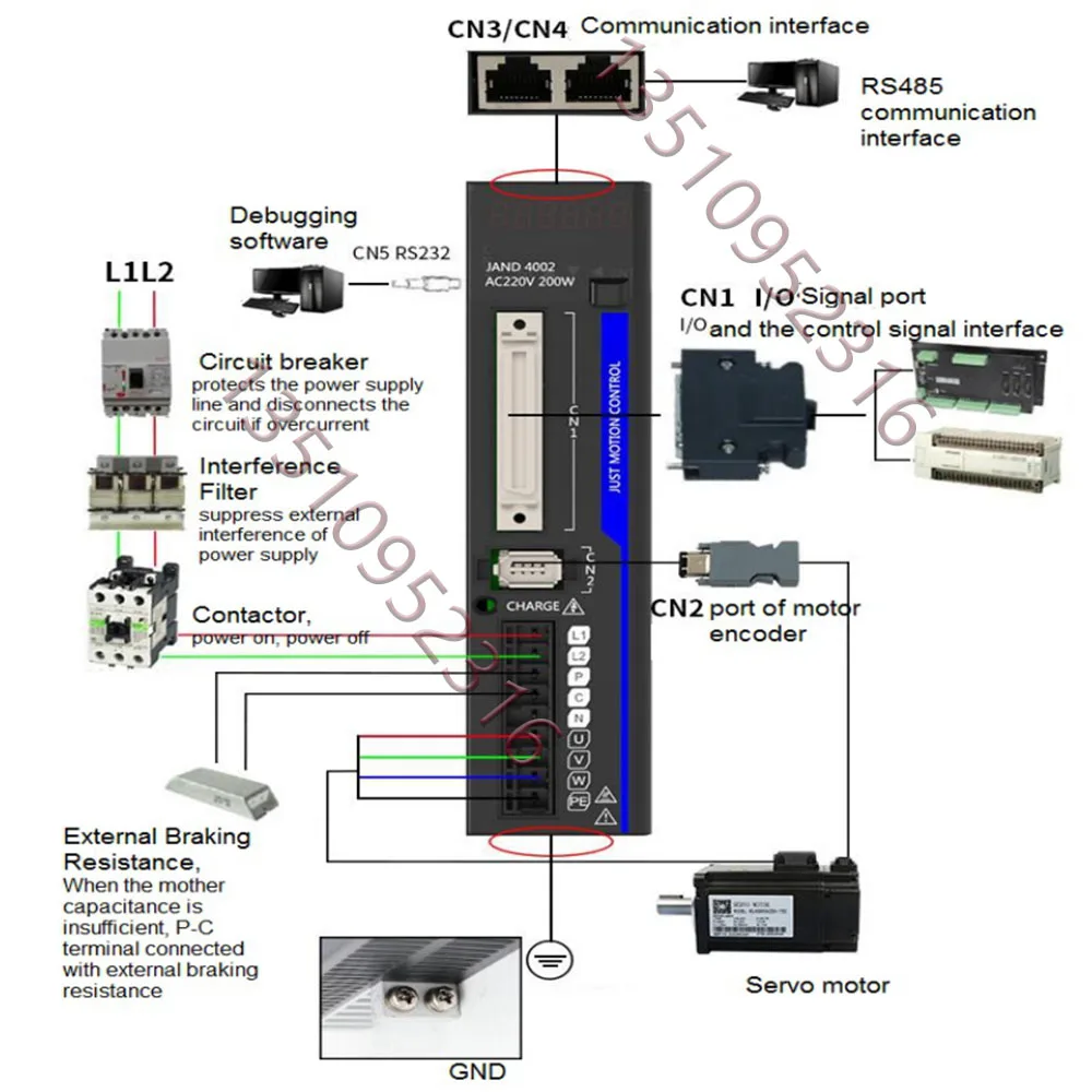 Imagem -02 - Recente Jmc 400w ac Servo Motor Driver And400220b Mais 60jasm504230k17bc17 Bit Cnc Machine Tool Encoder o Mais