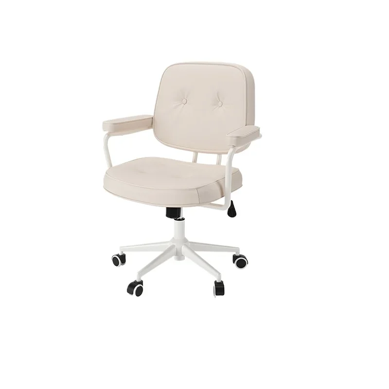 

Nordic Cream Style Computer Chair for Home Comfort Study Desk and Bedroom Reclining Armrest Adjustable Chair