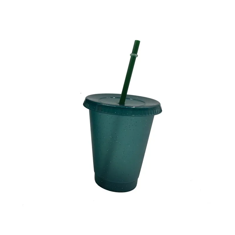 Tazza di paglia creativa tazza di Glitter con paillettes tazza di paglia colorata di succo di caffè tazza di paglia semplice carino netto rosso fondo di plastica tazza portatile all'aperto
