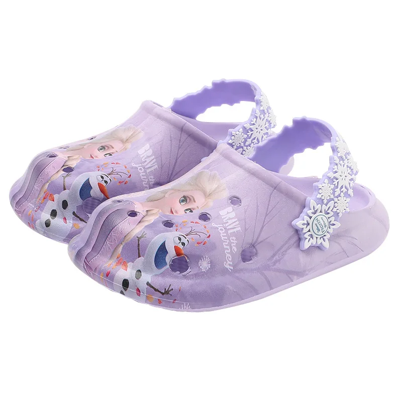 Disney Kids Baby Slippers elsa Princess Girls Summer slip-on topless toddler soft soles girls slippers