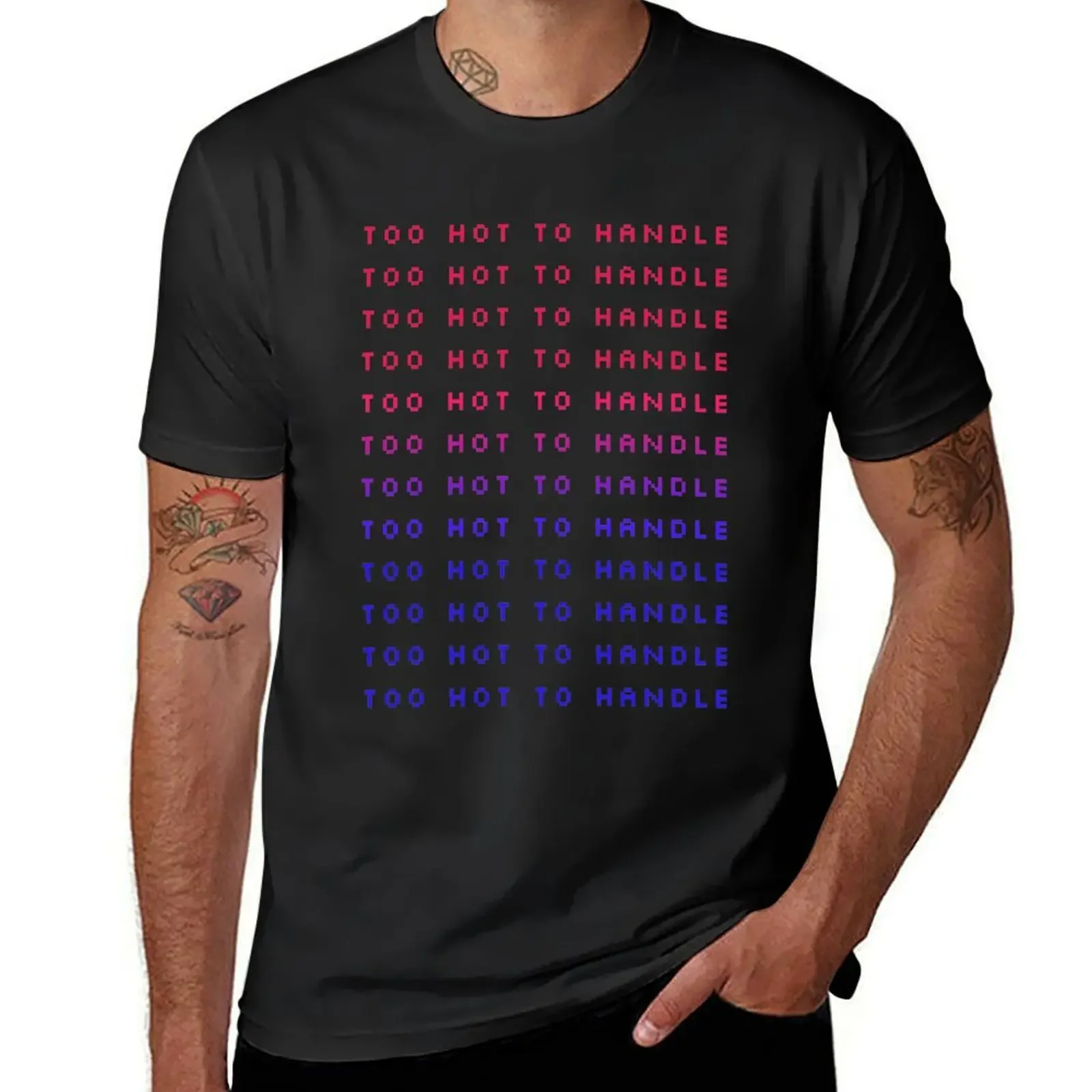 Im Too Hot To Handle - Red Blue Ombre T-Shirt Blouse kawaii clothes men tshirt