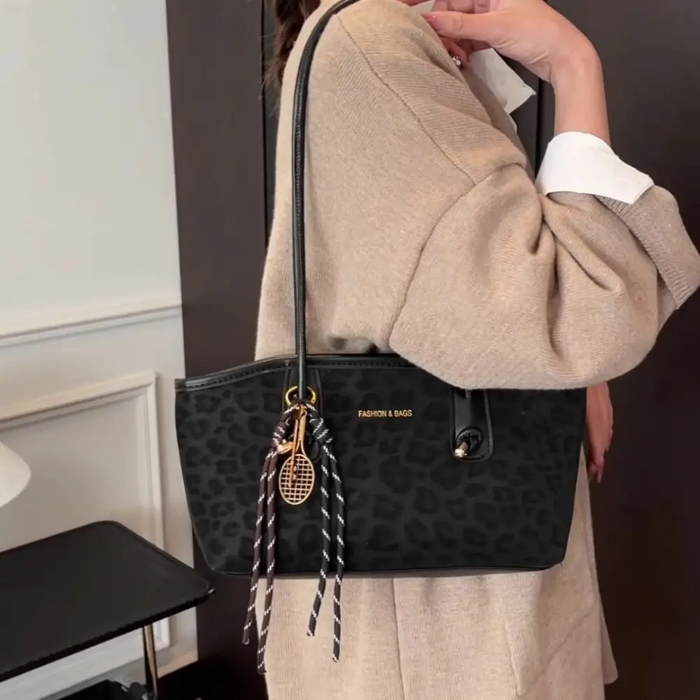 Leopard Print Underarm Shoulder Bags Large Capacity Retro