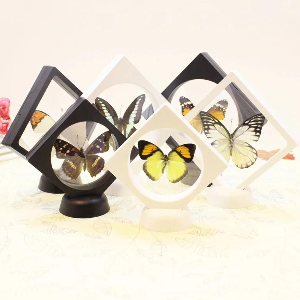 

10 Pack Jewelry Display Holder Clear Black Frame Stand Case for Desktop Shop Storage Box Organiser