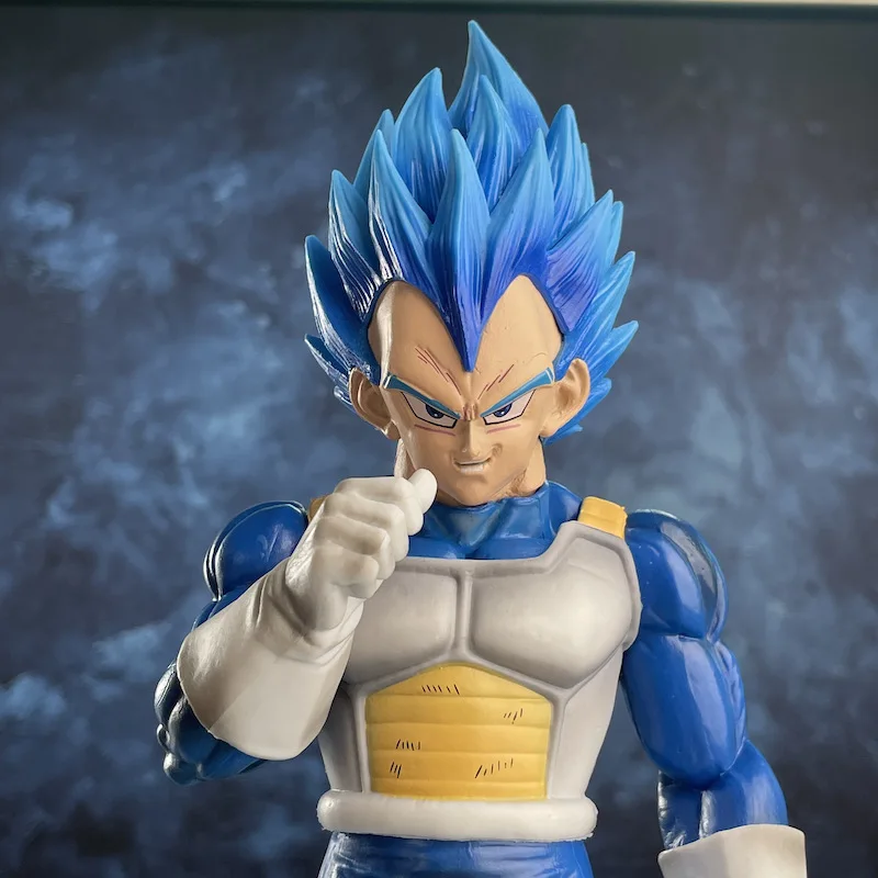 Anime Dragon Ball Blue Hair Vegeta Super Saiyan Anime Peripheral Model Ornament Model Gift Children's Collectibles Small Statues