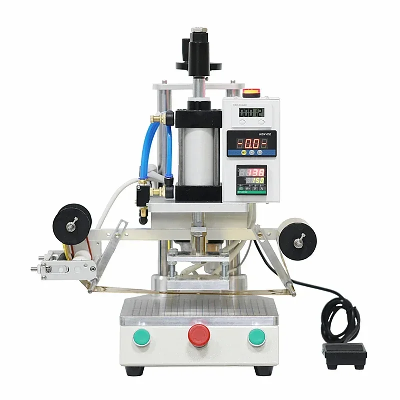 Automatic Bronzing Embossing Machine with Positioning Slider Pneumatic Hot Stamping Machine for PVC Card Book Leather Logo Press