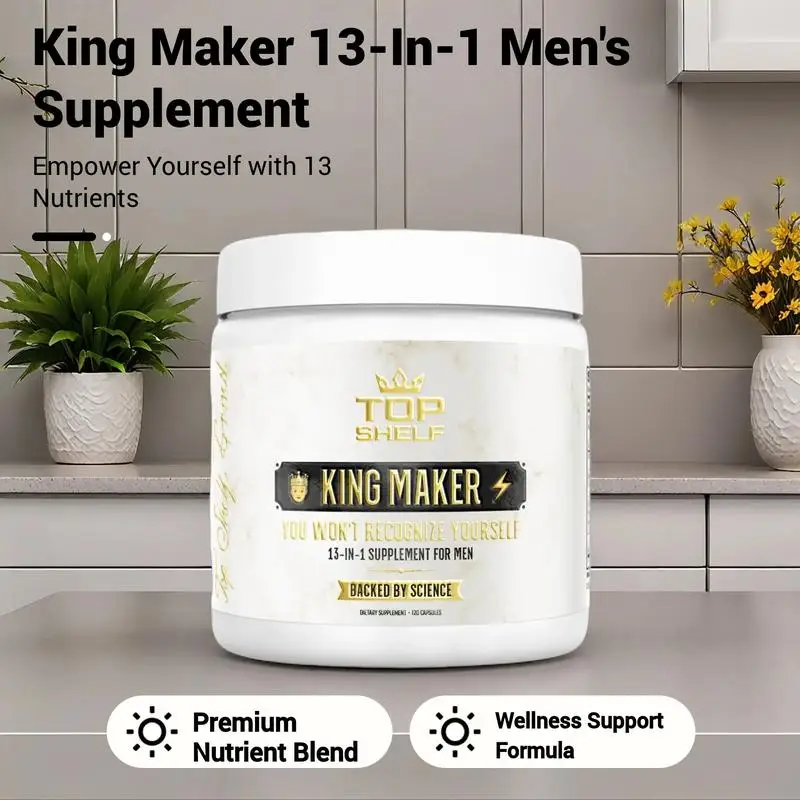 

Мужская добавка King Maker 13-в-1 — поддерживает функцию мышц и общую здоровье, способствует росту мышц и восстановлению.