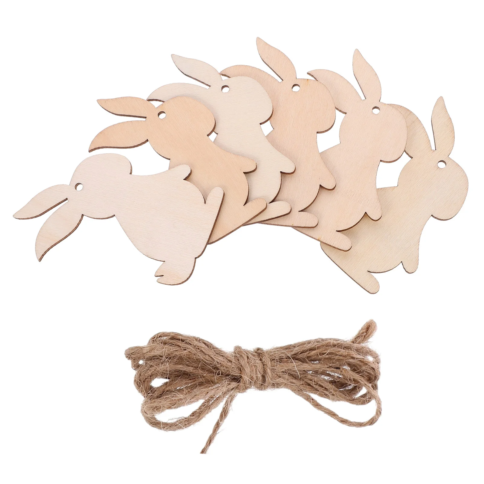 

30 Pcs Outdoor Wooden Rabbit Hanging Ornament DIY Craft Slices Manual Cutouts Baby