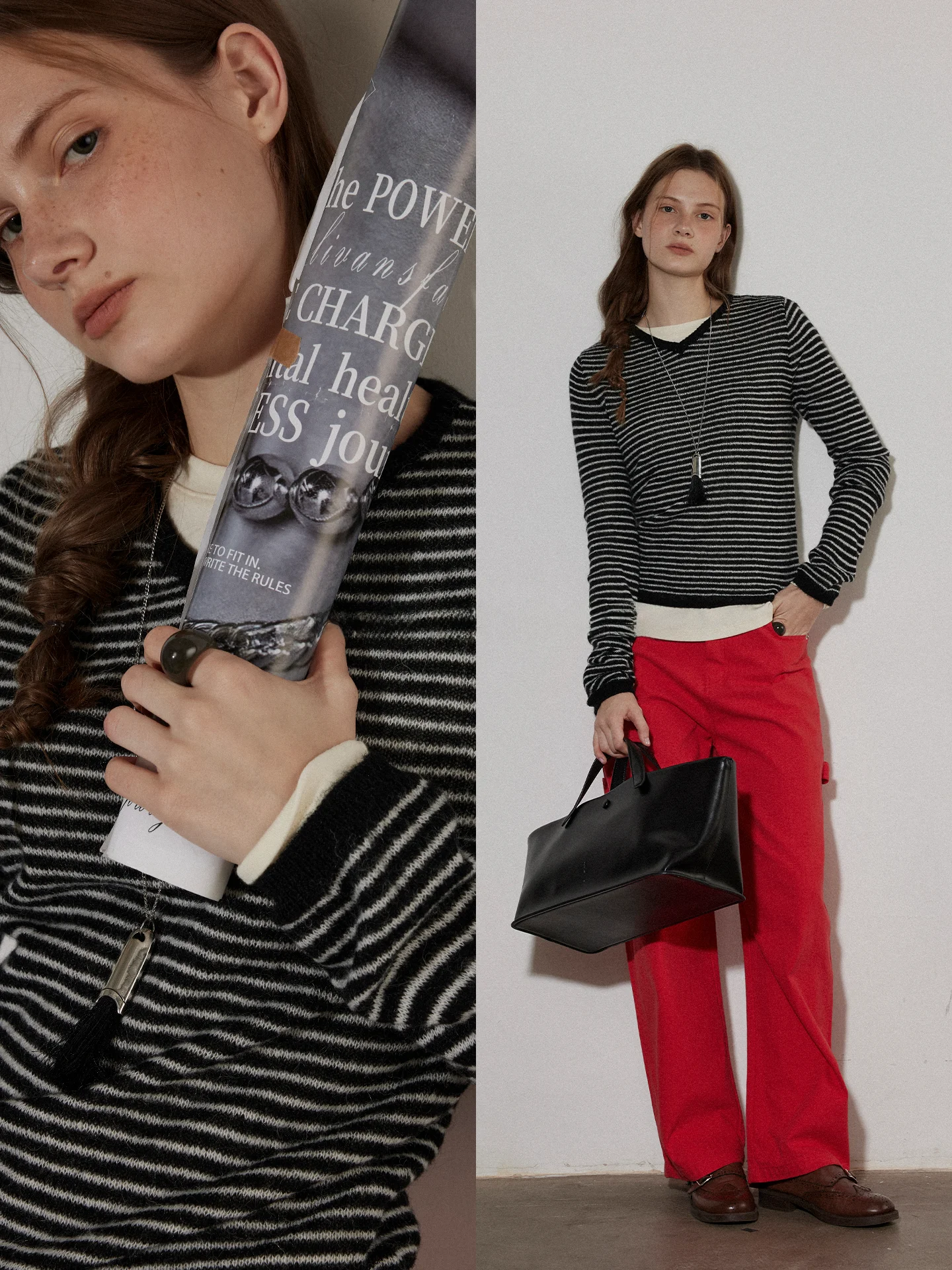 

Lofi Choose Casual Striped Long Sve Knitted Sweater Women's Loose Fit Overhead Top Simple Sle V-Ne Autumn New Arrival