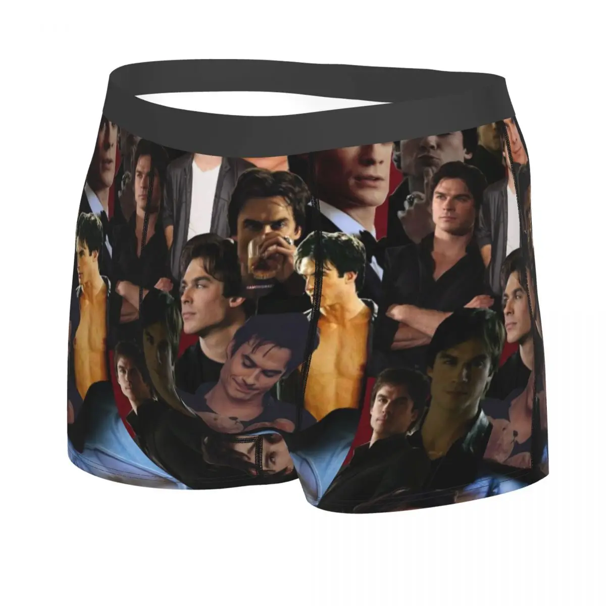 Damon The Vampire Diaries TV Show Man'scosy Boxer celana dalam, 3D printing Underwear, sangat berpori kualitas tinggi ide hadiah