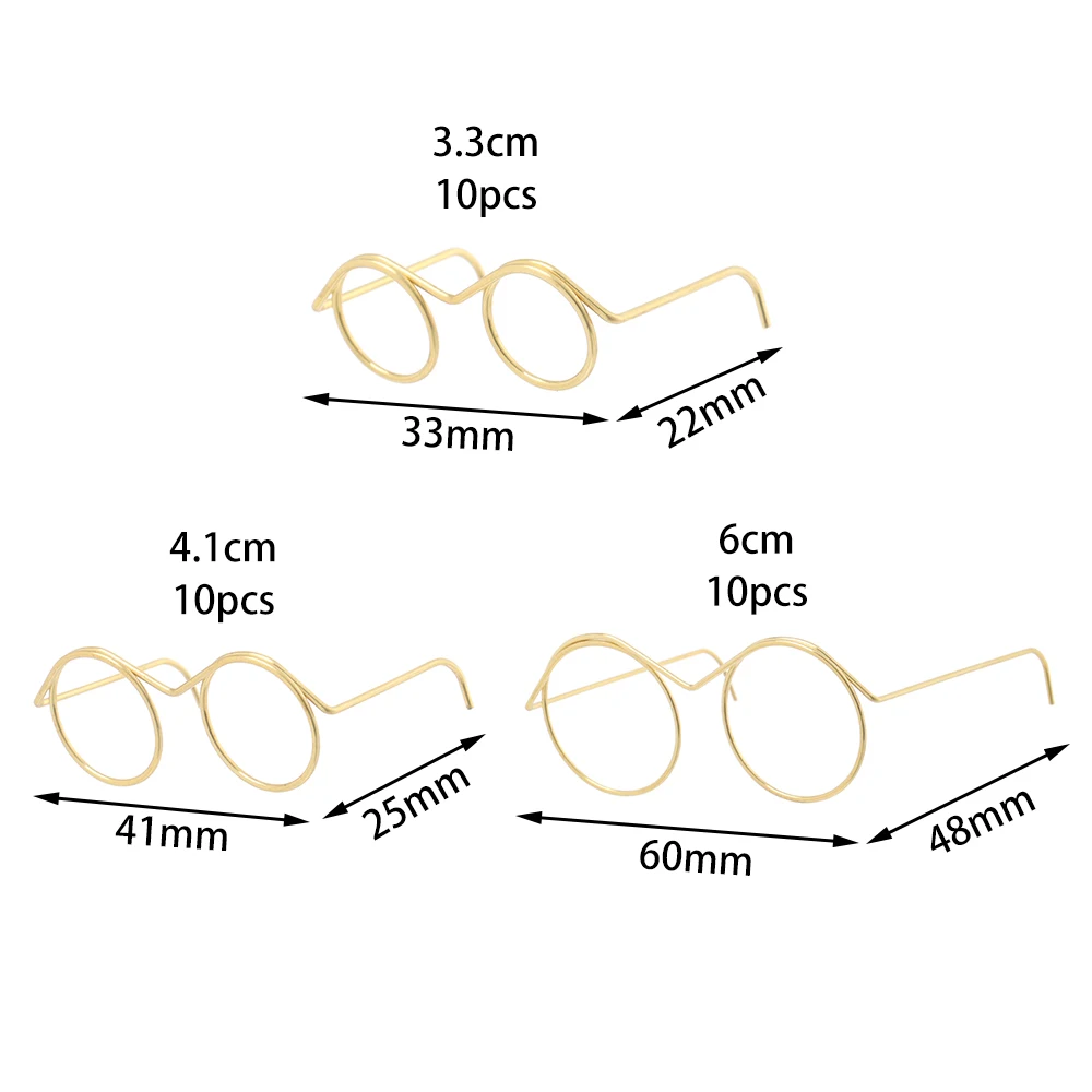 5PCS Retro Metal Round Doll Glasses Frame Lensless Miniature Eyewear Great Collection Cool Eyeglasses For Blythe Doll Accessorie