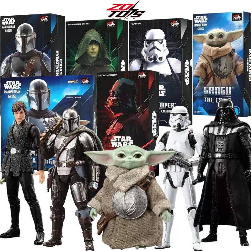 zd-スターウォーズベビーヨーダダースベイダーディンジャリンマンダロリアンルークスカイウォーカーストームトルーパーアクションフィギュアコレクタブルモデルおもちゃギフト