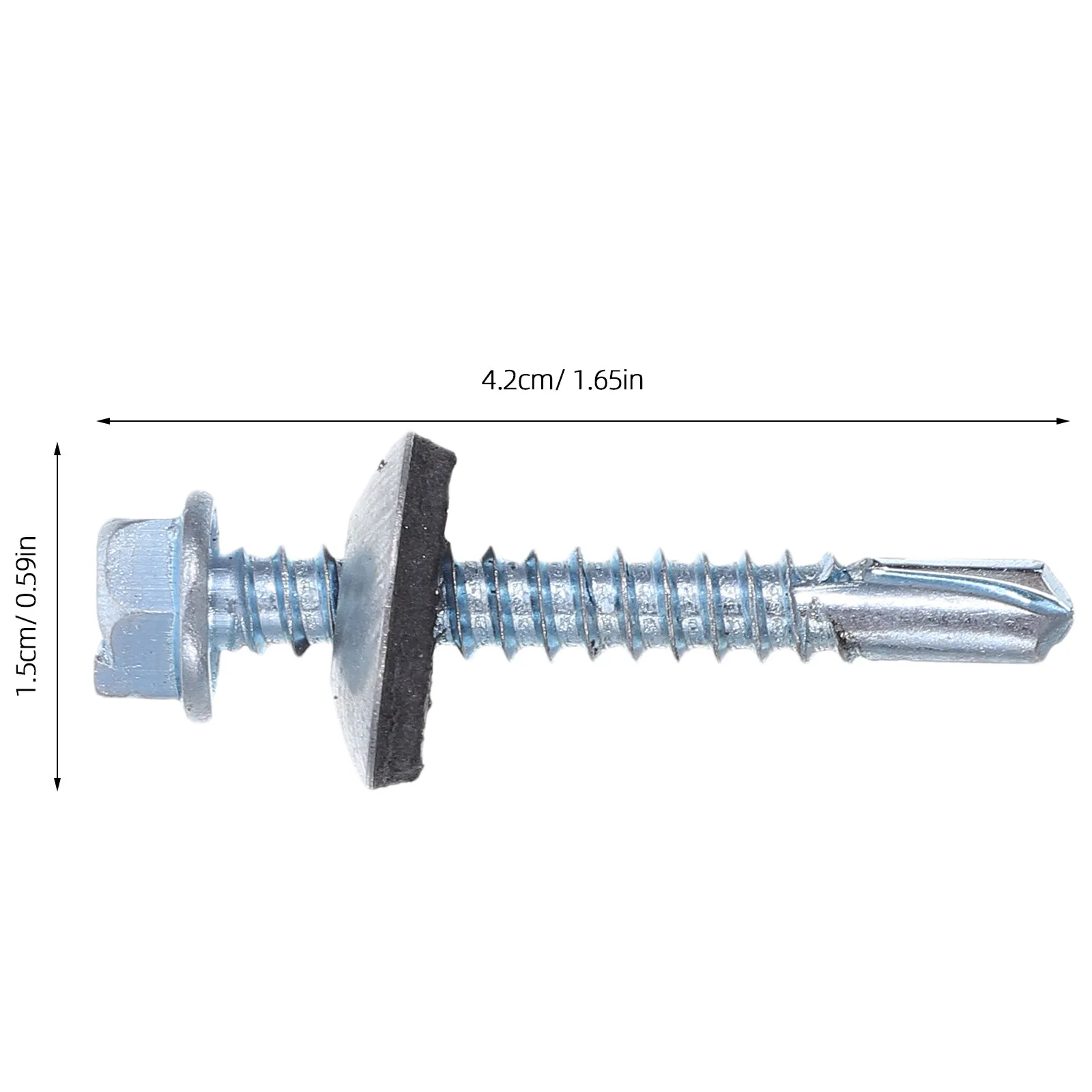 100Pcs Self Drilling Roofing Screws Hex Head Heavy Duty Metal Self Tapping Screws for Metal Roof Installation Outdoor Waterproof