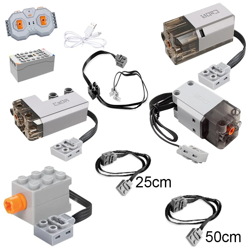 Cada Power Pack Function Set Led Brick Motors M I Motor Pro Servo Blocks Wire Extension Building Block Micro Children Gift