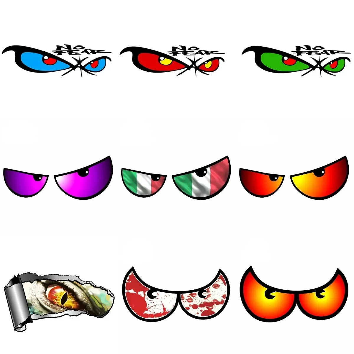 

Evil Eyes Creative Personalized PVC Waterproof Stickers Accessories for Decorate Car Van Wall Room Table Off-road Helmet Bumper