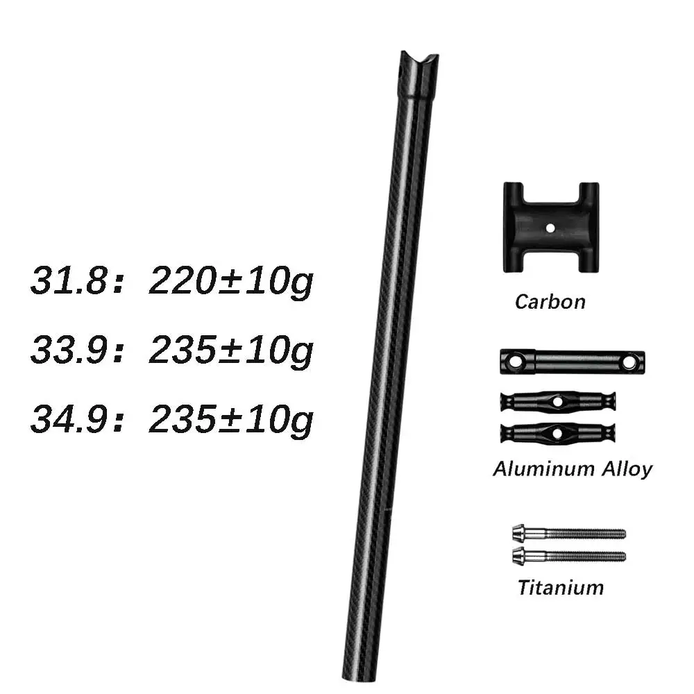 Klappfahrrad-Carbon-Sattelstütze 31,8 mm, modifizierte Gewichtsreduzierung für Klappfahrräder, C/P/T-Line, 33,9/34,9 mm Sattelstütze – Detail 1