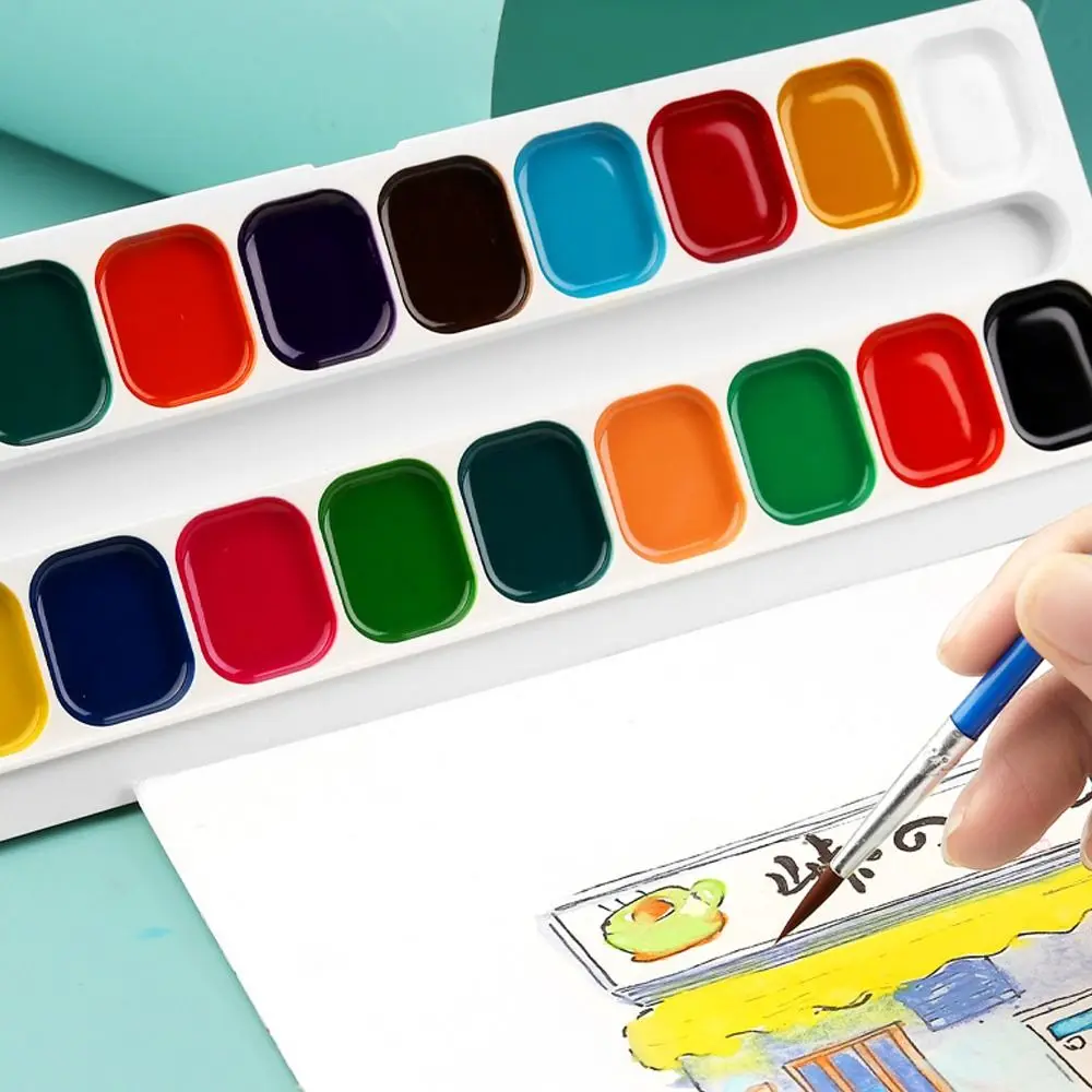 12/14/18 Colori Vernice ad acquerello solido semi-secco Colori ad acquerello lavabili solidi Set di acquerelli per pittura per bambini dipinti a mano