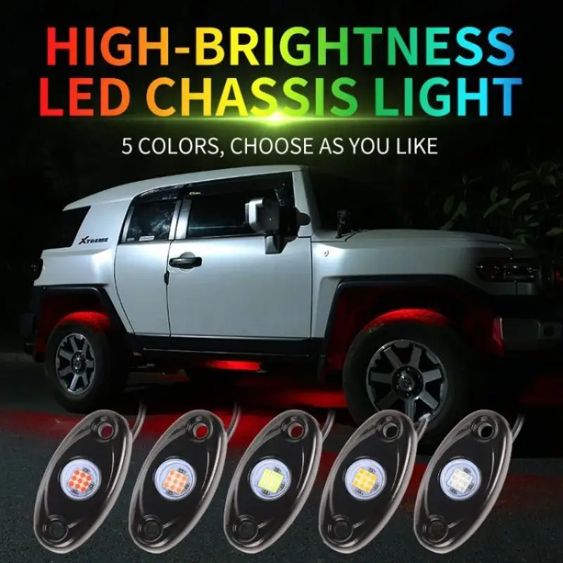 LED Car LED Rock Light RGB Exterior Atmosphere Light Car Bottom Lamp For Offroad Truck ATV UTV Underbody Boat Side