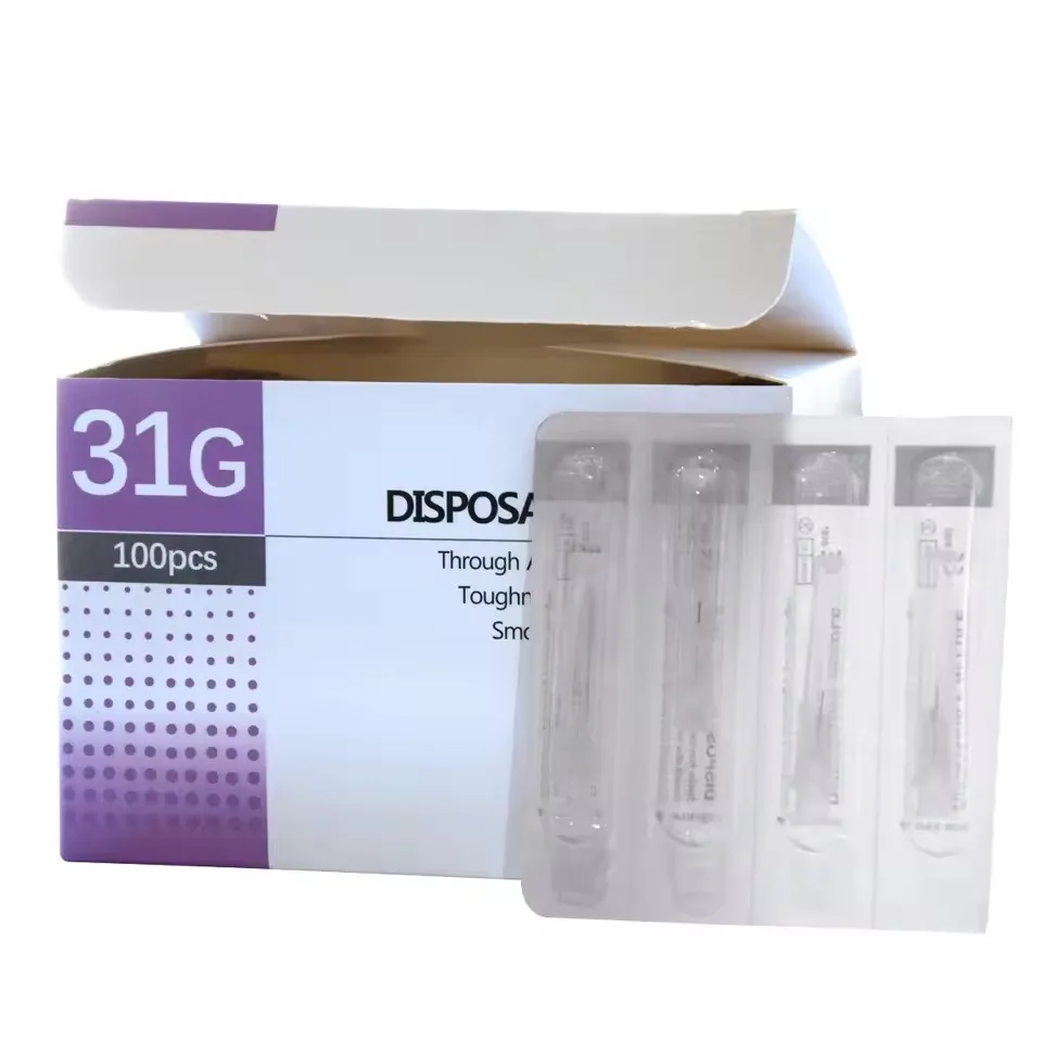 10/20/50/100 Uds 34G 32G 18G 25G 27G 30G aguja indolora pequeña superfina 4mm 13mm 25mm 38mm agujas de herramienta para párpados de dientes ultrafinos