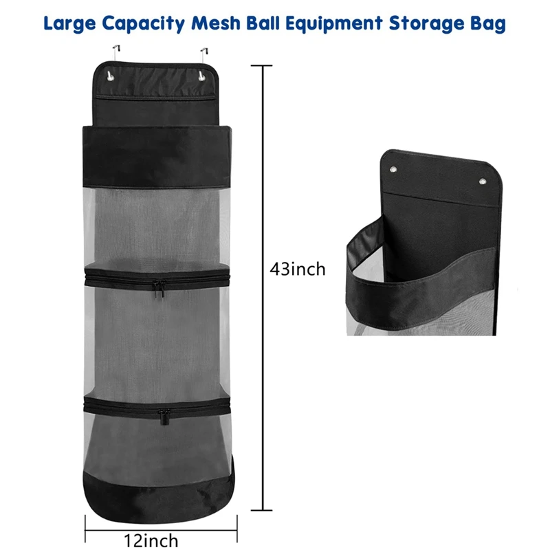 Basketball Hanging Bag Over The Door Hanging Sports Equipment And Ball Storage, Garage Sports Equipment Organizer image 6