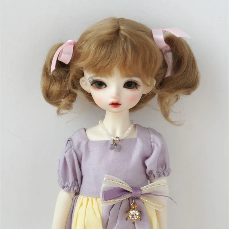 JD712  Love Twintail Mohair BJD Wigs  1/12 1/8 1/6 1/4 1/3 OB11 YOSD MSD SD DOD Doll Accessories