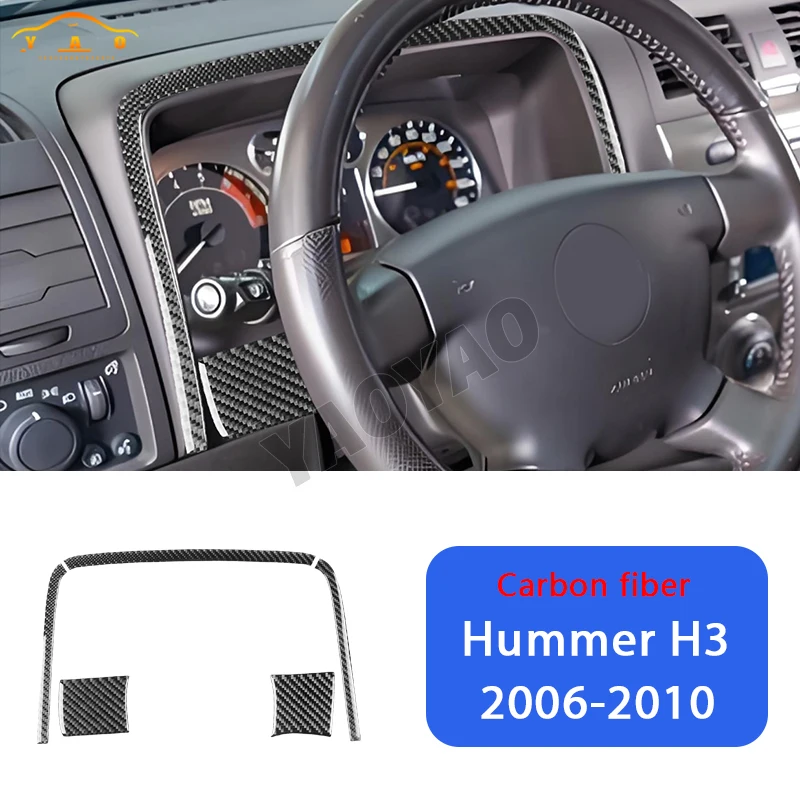 

For Hummer H3 2006 2007 2008 2009 2010 Real Carbon Fiber Car Accessories Driver Wheel Set Decorative Trim Cover Soft Sticker