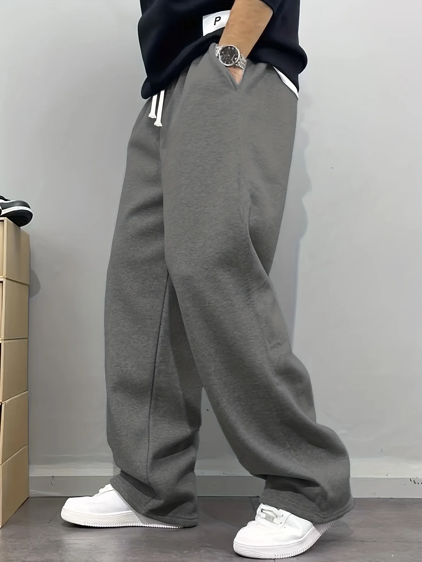 

Men's Casual Jogging Pants, Elastic Waistband, Autumn and Winter Style Pants, Sports and Fitness, Outdoor Activities