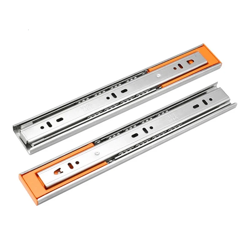 

10" - 22" Stainless Steel Drawer Slides Soft Close Drawer Track Rail Sliding Three-Section Cabinet Slides Furniture Hardware