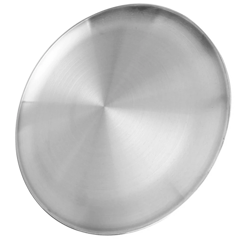 

Thickened Disc Round Silver Stainless Steel Serving Plates Tray 23cm Mirror Cake Dessert Snack Food Decorative Long Lasting