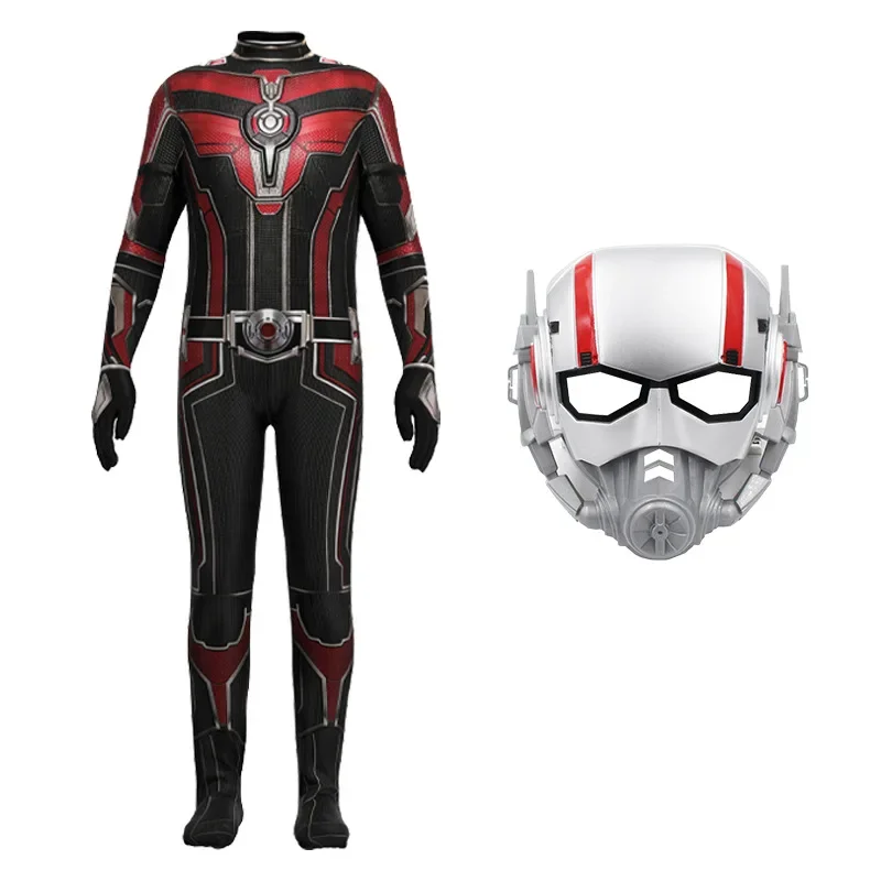 Costume de cosplay Ant-Man et la guêpe Quantumania, combinaison pour enfants et adultes, costume de batterie Zentai pour hommes, imbibé et masque