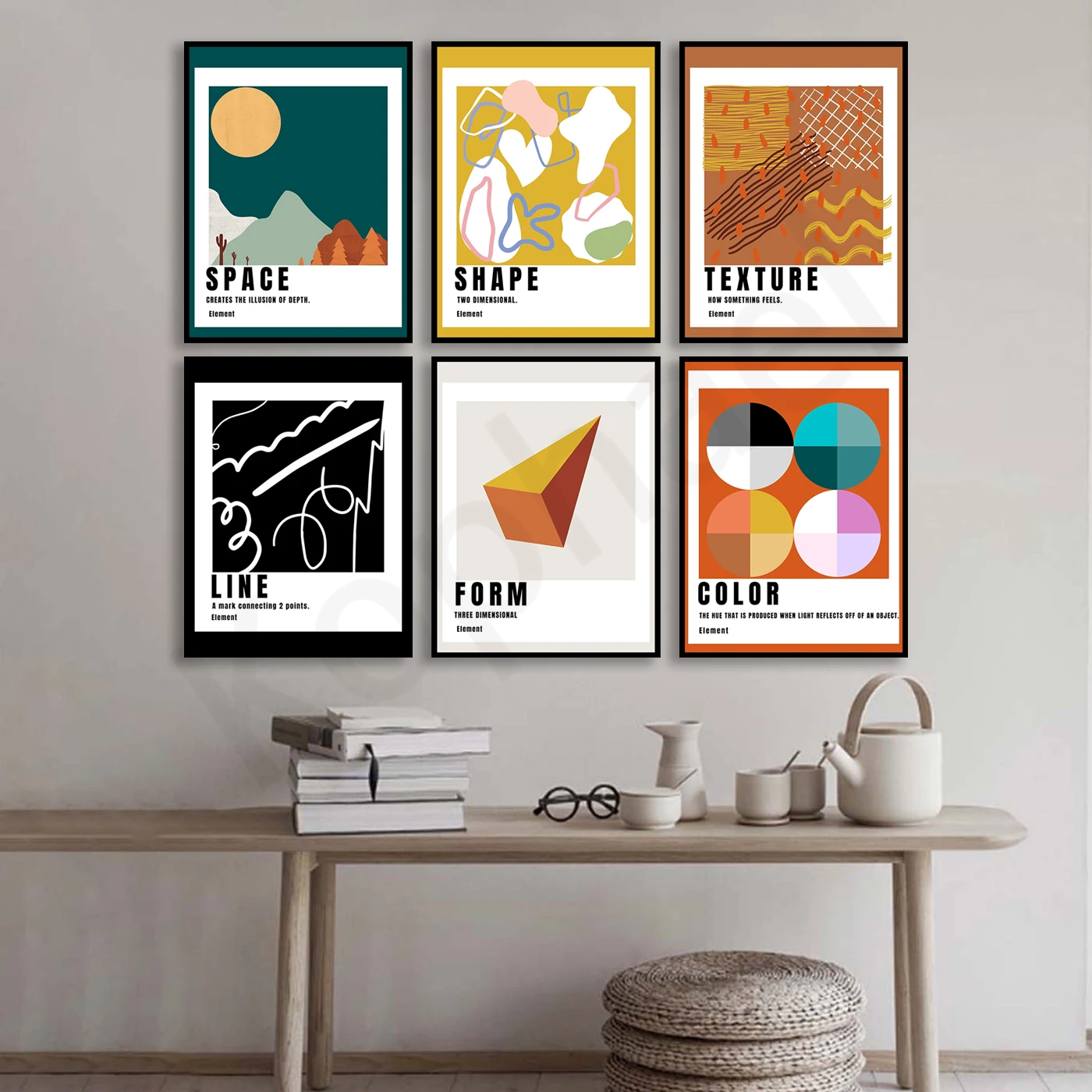 Pantone Abstract Geometric Art. Inspire Modern Elements. Home Wall Decor Poster