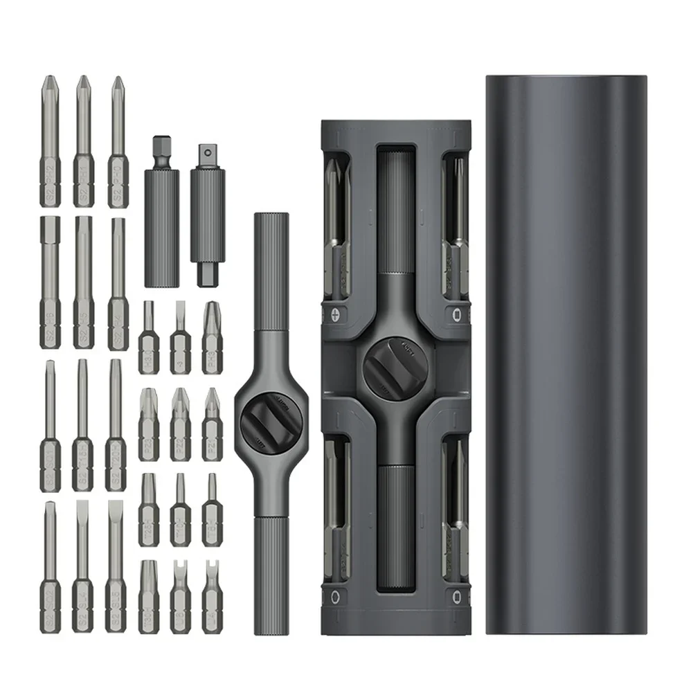 29 In 1 Magnetic Ratchet Screwdriver And Wrench Repair Kit For Home Car Electronics With Quick-Access Case And Multiple Bits