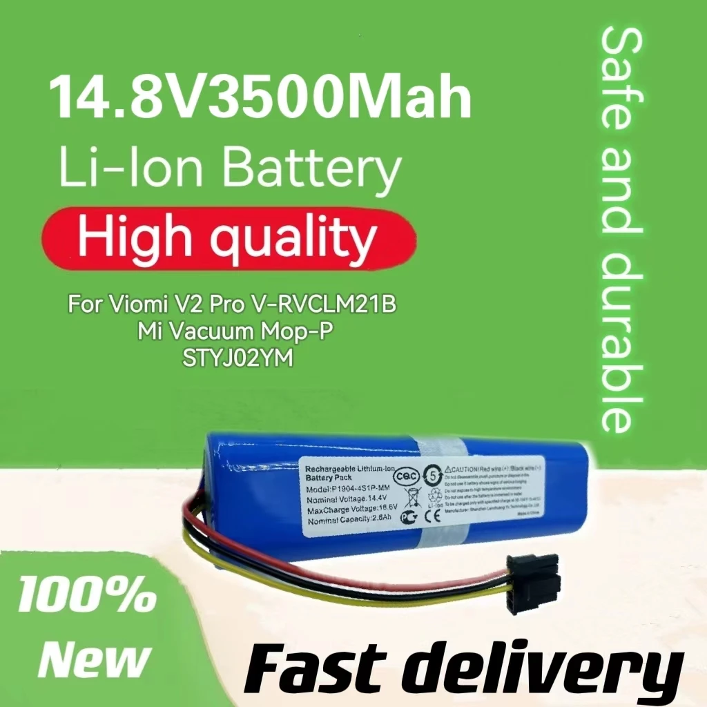 

18650 Lithium Battery14.8V battery pack For Viomi V2 Pro V-RVCLM21B and Mi Vacuum Mop-P STYJ02YM Robot VacuumReplacement Battery