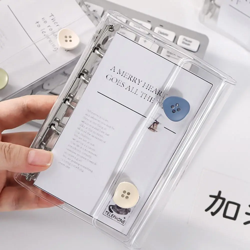 M5 Notebook Cover Double Button Cover Loose Leaf Binder Cover Transparent Inner Pages Hand Account Diary