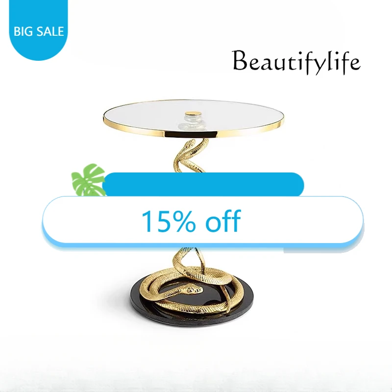 Y Light Luxury Edge Few Creative Serpentine Coffee Table Italian High-end Sense Art Tempered Glass Rounded Corners Few