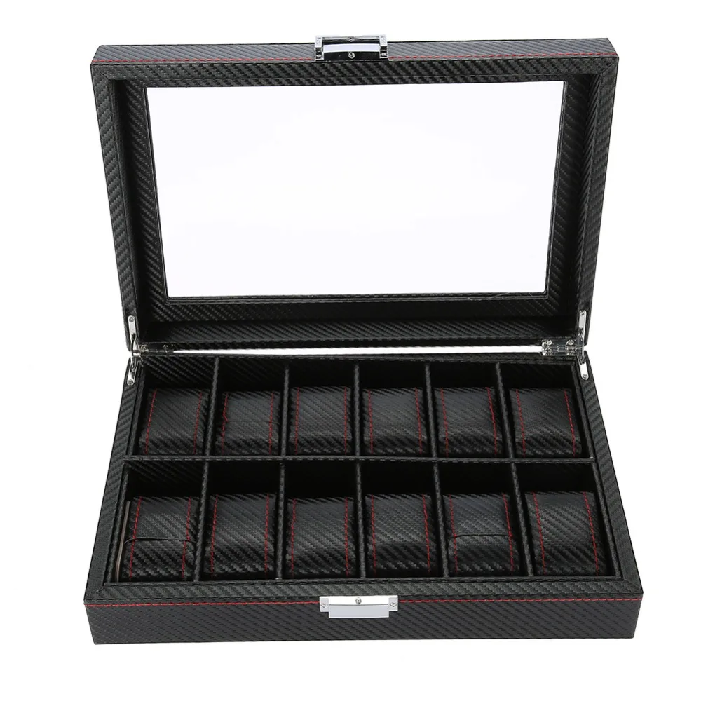 boite-a-montres-en-cuir-pu-a-texture-fibre-de-carbone-motif-tresse-avec-coussin-pour-montre-organisateur-de-montres-presentoir-de-bureau