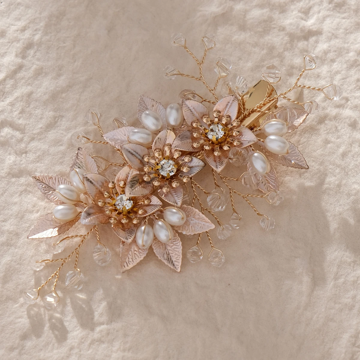 Pearl Rhinestone Flower Bridal Hair Clip Headpiece Luxury & Elegance Floral Comb Wedding Jewellry Accessories Bridesmaid Favours