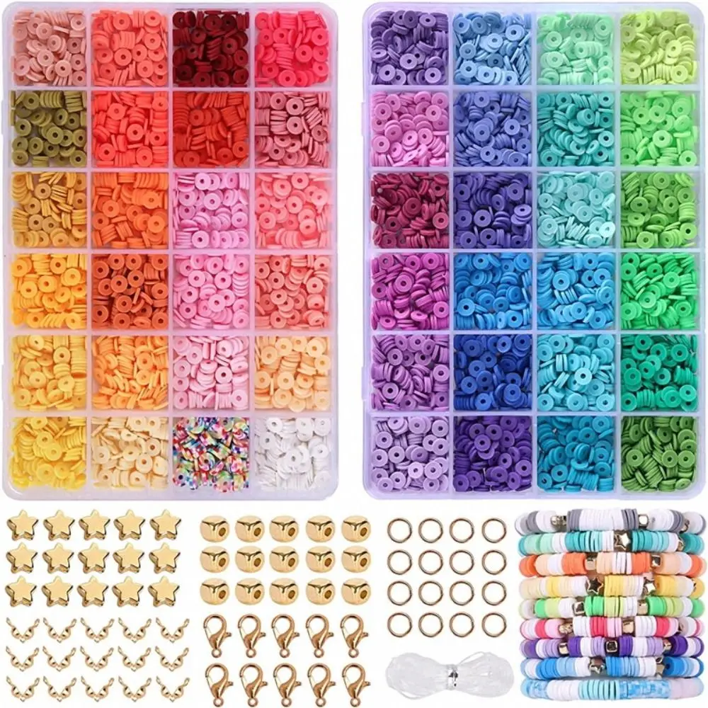 

2 boxes DIY Boho Bracelet Accessorie Kit Rainbow Color Flat Chip Bead DIY Bracelet Material Package Boost Creativity