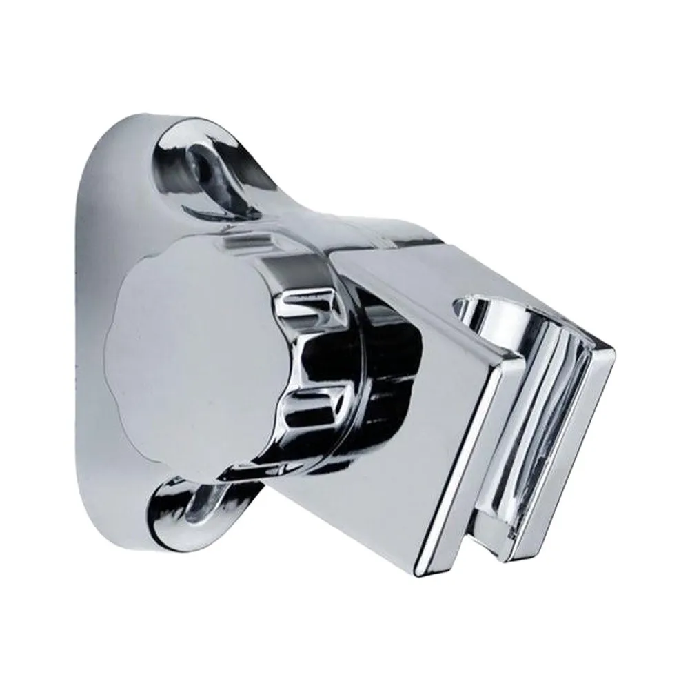 Sticky-Backed Shower Head Bracket Allows Precise Angle Adjustment to Direct Water Flow Based on User Preference