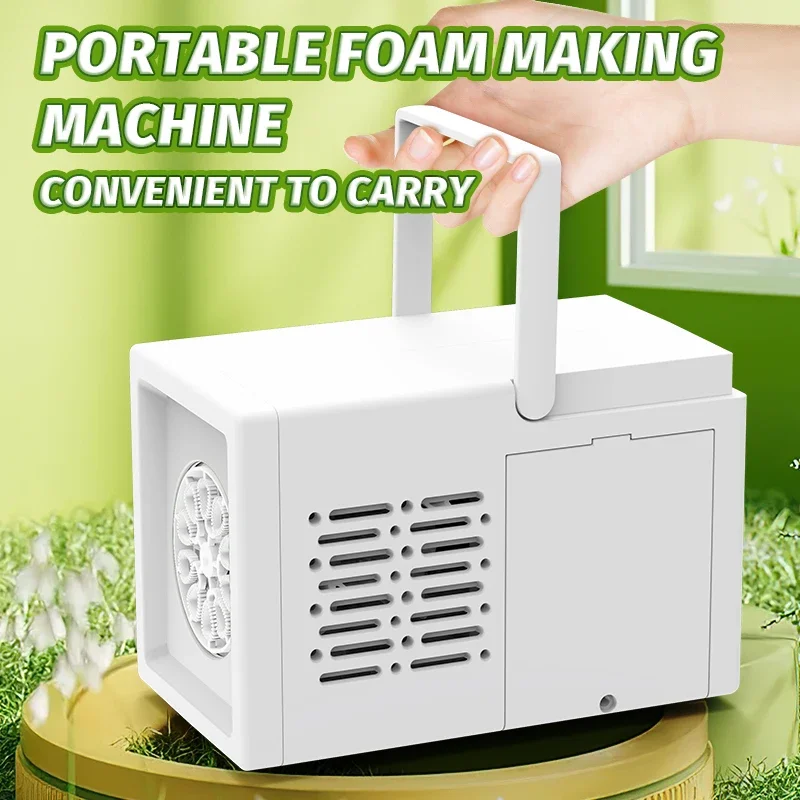 เครื่องทำฟองสบู่ไฟฟ้าแบบมือถือ 10 รู อัตโนมัติเต็มรูปแบบ ของเล่นสำหรับงานปาร์ตี้วันเกิดกลางแจ้ง ของชำร่วยงานแต่งงาน อุปกรณ์ประกอบฉากงานอีเว้นท์