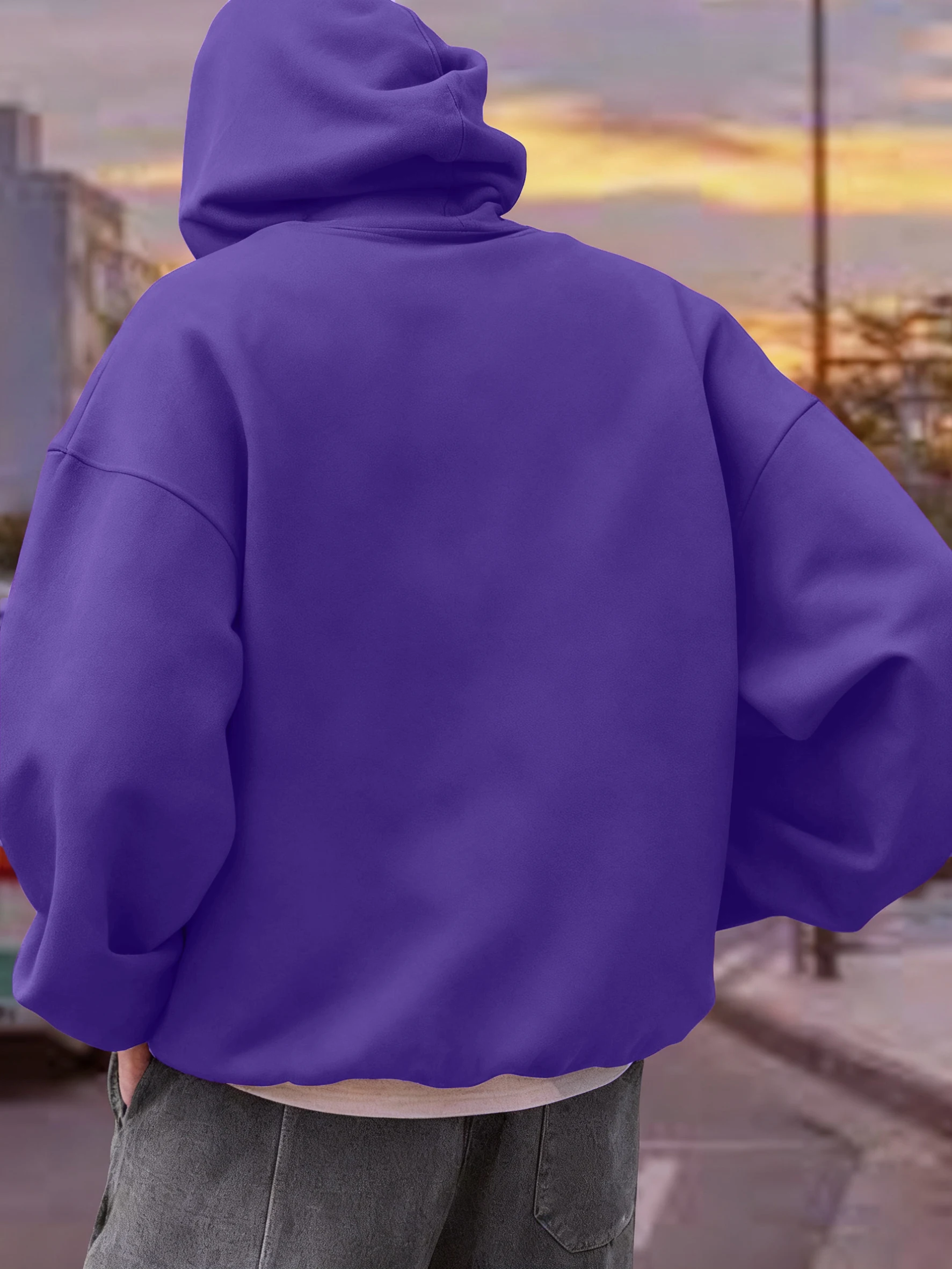 California West Coast Printing Men'S Hoodies Autumn Loose Sweatshirts Hip Hop Pocket Fleece Warm Pullover Street Men Clothes